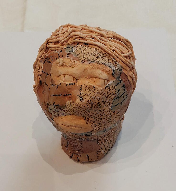 Clay bust by Cedric, Mossbourne Community Academy